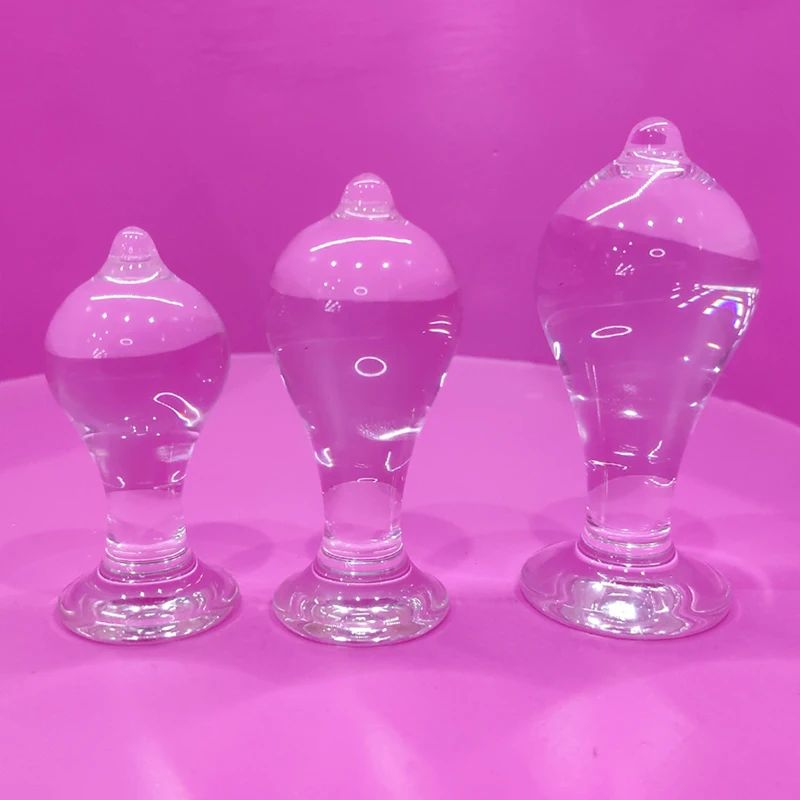 Solid Glass Anal Plug Manual Anal Dilator Enema Device