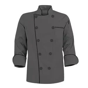 OEM&ODM Women and Men Black Chef Uniform Restaurant Cook Top Coat Workwear Unisex  Chef Jacket Working Uniform for Kitchen.