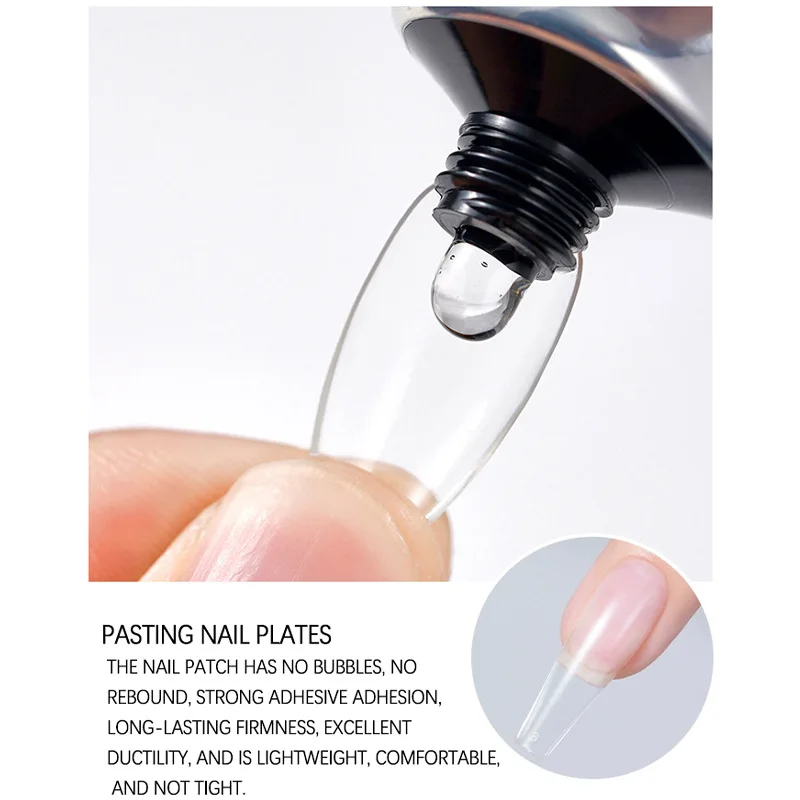 2024 New Upgraded Formula 30g Solid Nail Tips Gel Long Lasting Super Fast Dry Uv Gel Solid Nail Tip Glue for Press on Nails