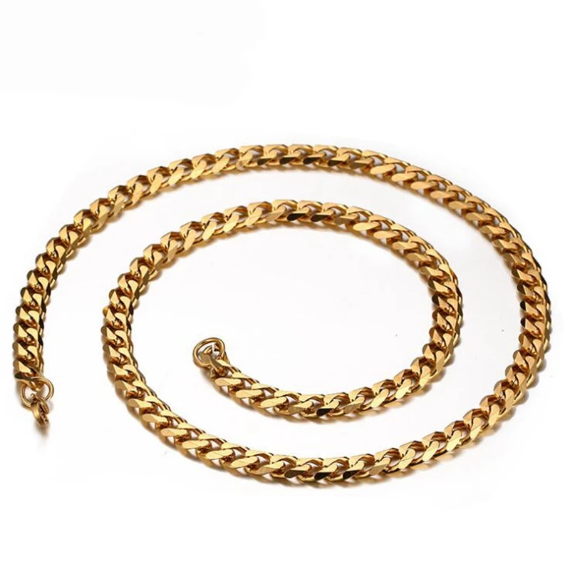 2017 Men Stainless Steel 24k Solid Gold 