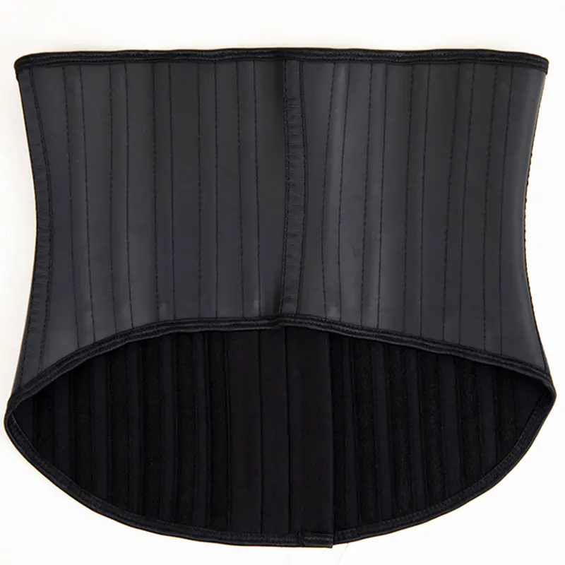 Back Shorter Rubber Corset Smooth Latex Waist Cincher Girdle Compression Tummy Control 25 Steel Bones Waist Trainer for Women