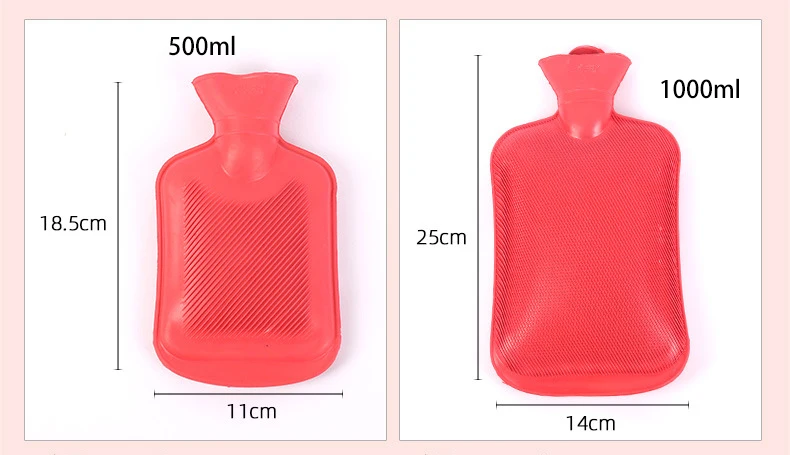 500ml 2500ml High Capacity Reusable Water Filled Silicone Rubber Hot Water Bag Hand Warmer Cold