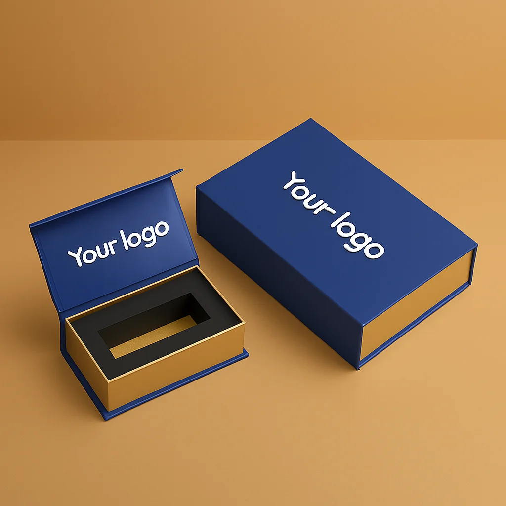 Custom Luxury Black Gold Lipstick Gift Set Box with Paper Insert ...
