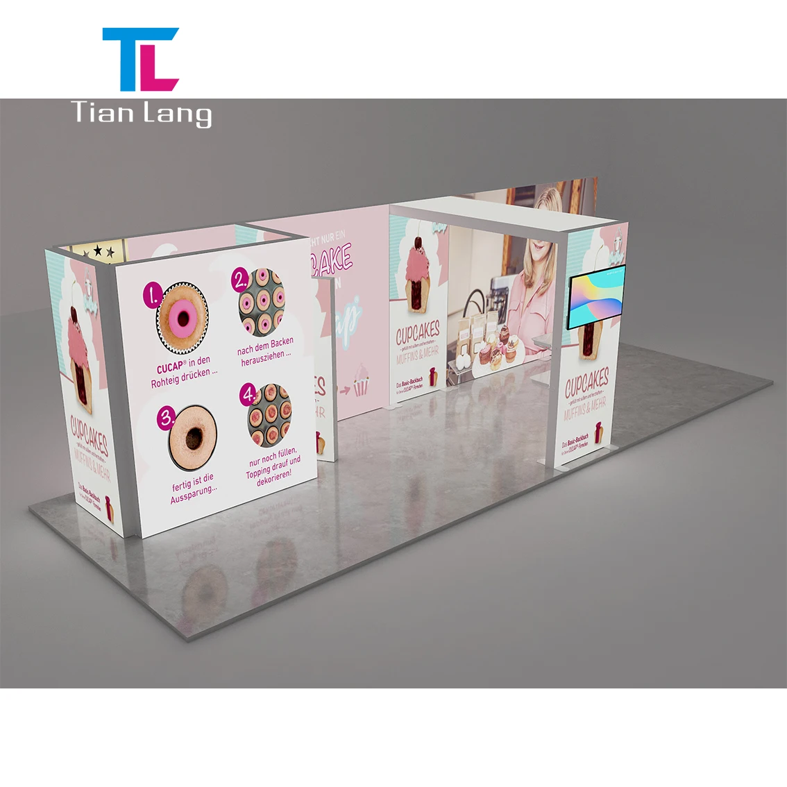 Maraming Nagbebenta Modular Design Collapsible Aluminum Frame SEG Tension Fabric Backlit Display 10x10 Portable LED Tradeshow Booth