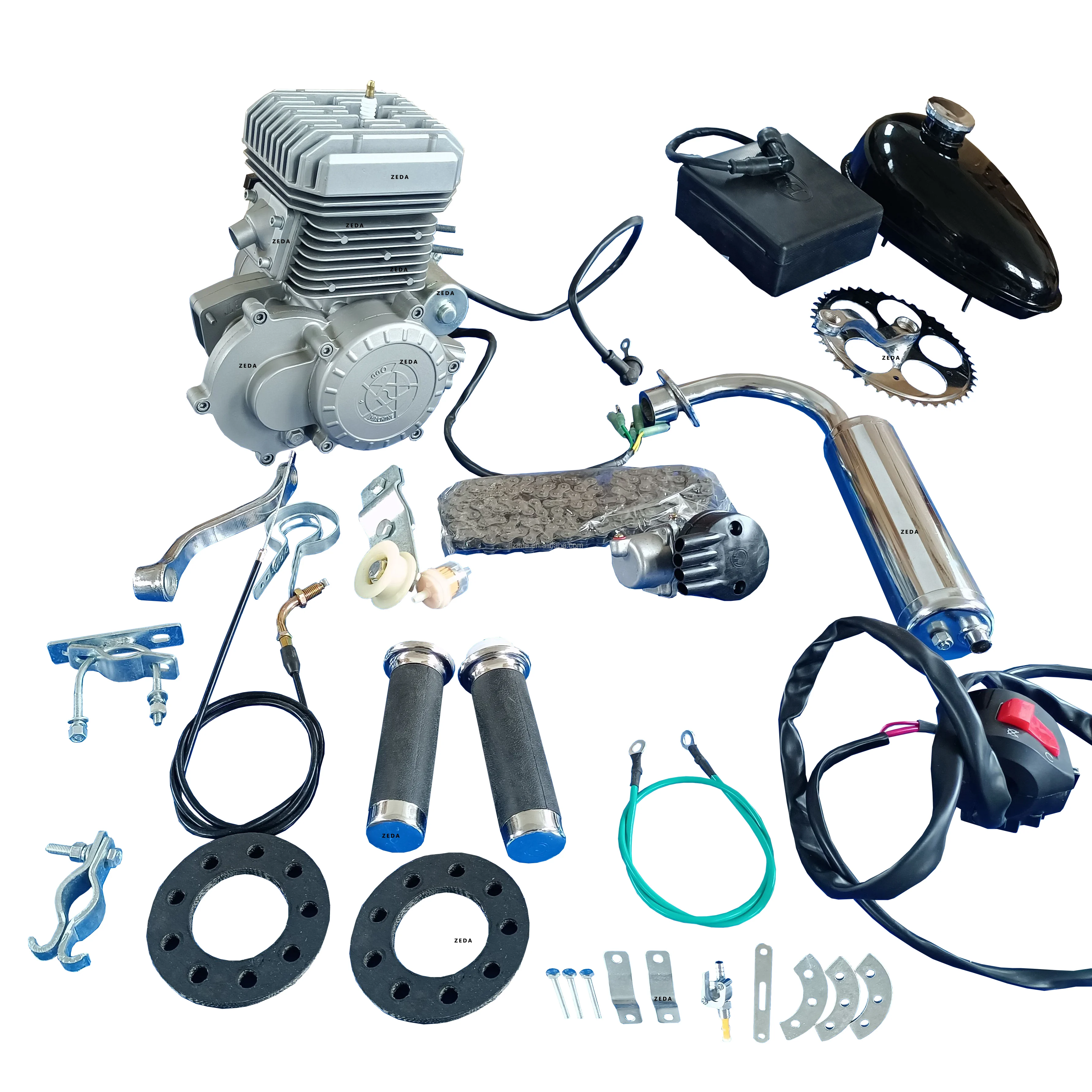 Motor de bicicleta de 80cc, motor de arranque eléctrico de