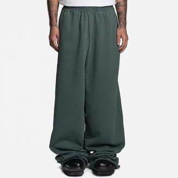 Men's Loose Fit Casual High Baggy Vintage Sweatpants Custom Screen Print Logo Heavy Cotton French Terry Fabric Embroidered