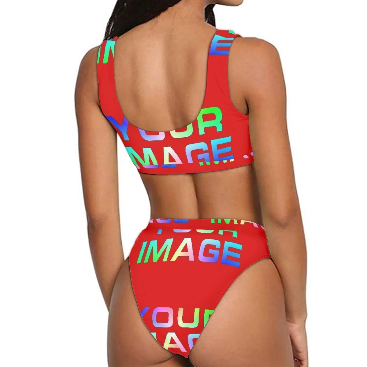 Print on Demand Custom Your Logo/Image/Photo Print Woman Sexy Bikini Set Two Piece Female Swimwear Sexy Summer Beach Swimsuit