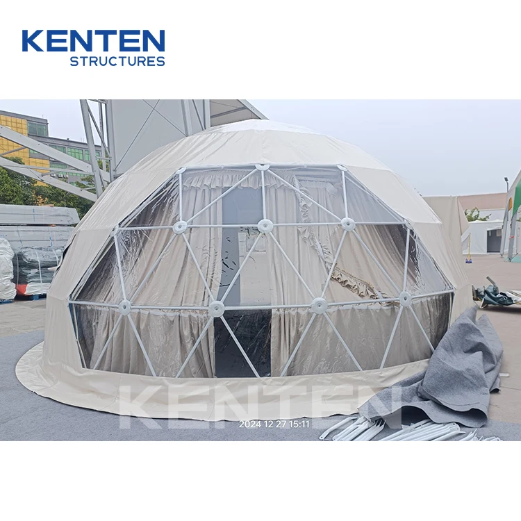 KENTEN Custom High Quality White PVC Luxury Glamping Geodesic Dome Tent