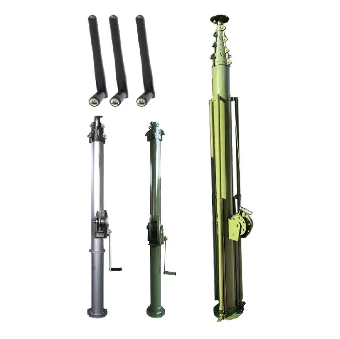 Заводская розетка полевая телескопическая мачта для транспортного средства 20 м ручная лебедка