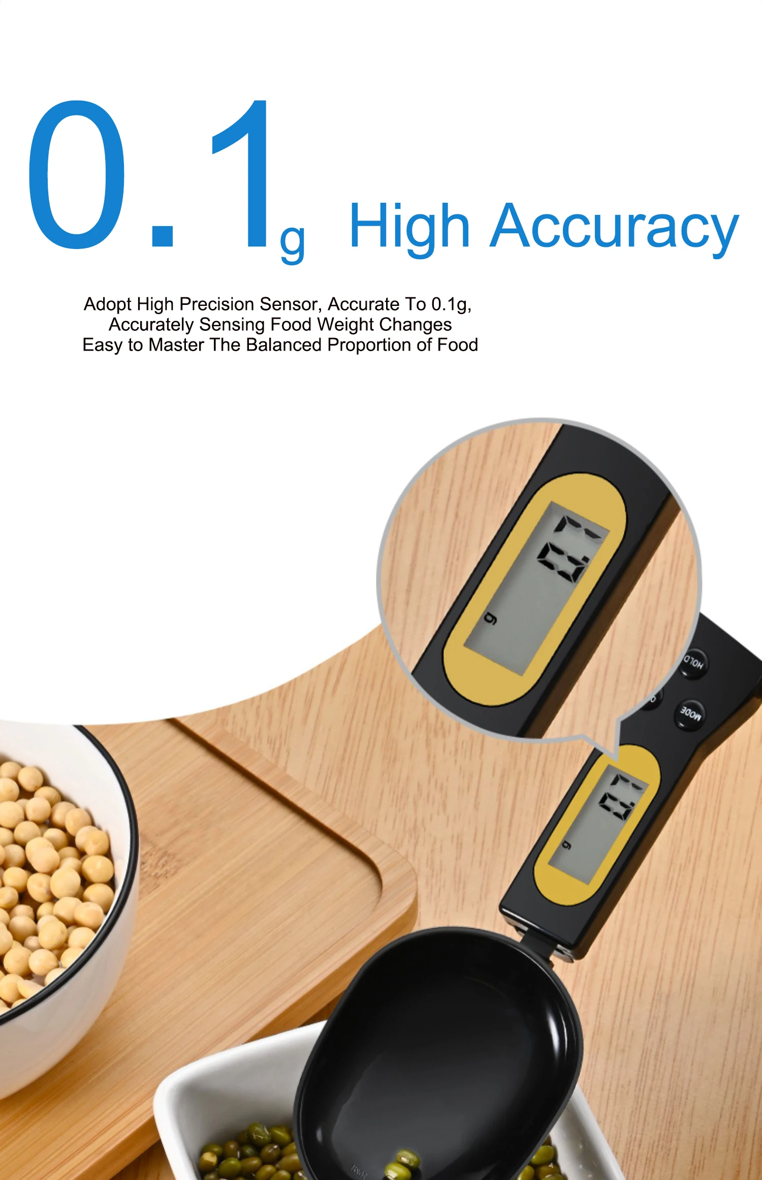 Adjustable Kitchen Measure Custom High Accuracy Lcd Portable Food Electric Kitchen Measuring ...