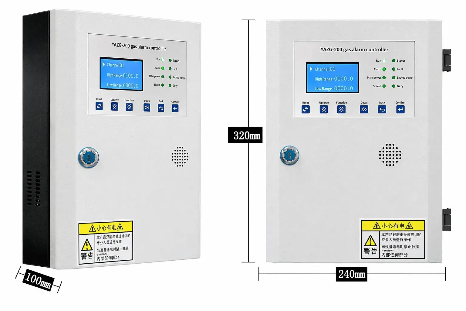 8 Channel Gas Alarm Controller for Gas Detector, RS485 Modbus Fixed Gas Leak Detector Control Panel with LCD Display 220VAC