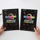 Paper With Custom Scratch Painting DIY Art Craft Rainbow Scratch Paper OEM Scratch Art Paper With Wooden Stylus