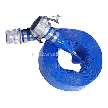 Blue Flexible Light 2 Inch Agricultural Irrigation Water Discharge PVC Layflat Hose