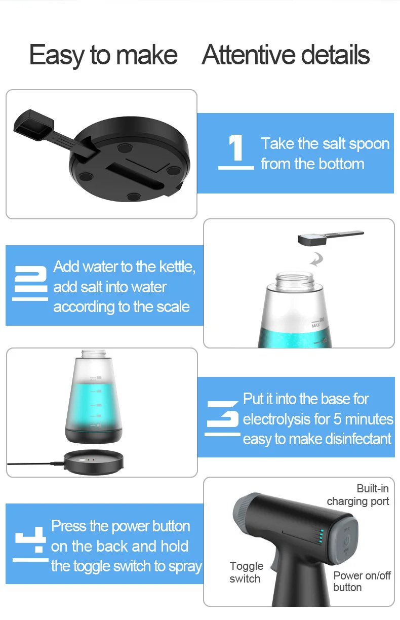 Detergent Sodium Maker Household Cleaning Water Maker Bottle Self-Made Electrolytic Disinfection Water Device Sodium Generator O manufacture