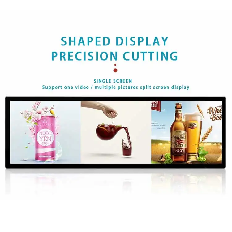 49.5 inch advertising LCD touch screen stretched bar lcd digital signage display