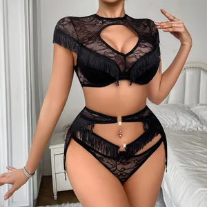 2025 New Arrival Women's Sexy Lingerie Set Hot Sales Mature See-through Mesh Underwear