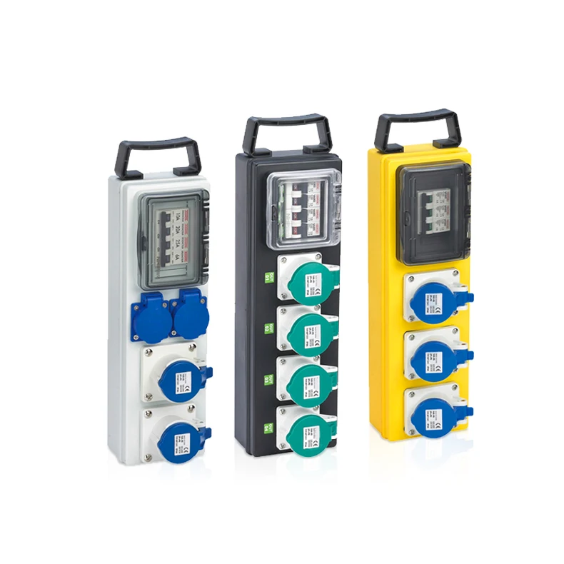 Customized European Power Output Electricical Wall Mounted Strip Style Portable Power Distribution Board Box 63A Equipment