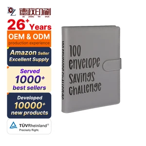 Wholesale Grey A5 A6 Pu Leather Organizer Money Saving Cash Envelopes Expense Planner Sheets Budget Binder