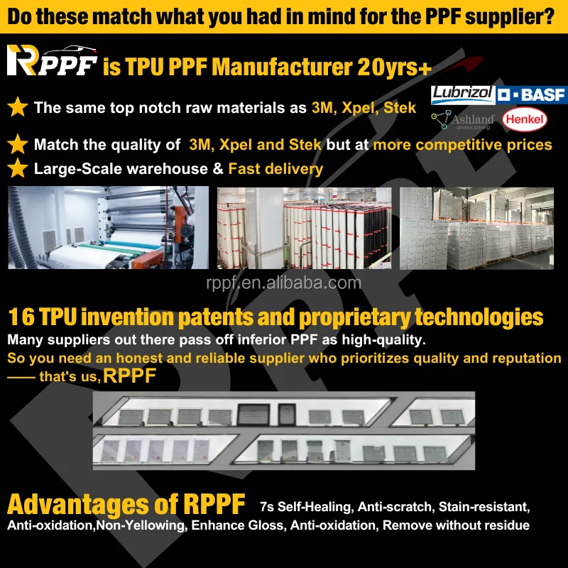 RPPF Prevents Oxidation PPF Vehicle Films Scratch and Wear Resistant 1. ...