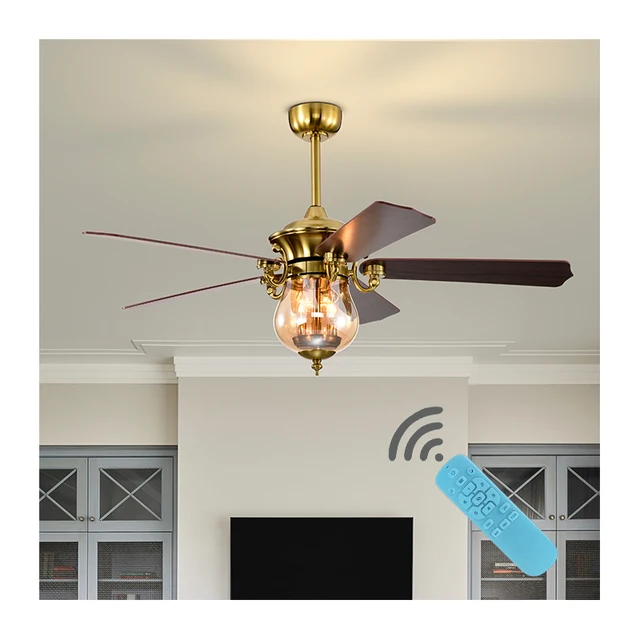 Europe Style 52 inch DC motor ceiling fan home decorative ceiling fan with  light
