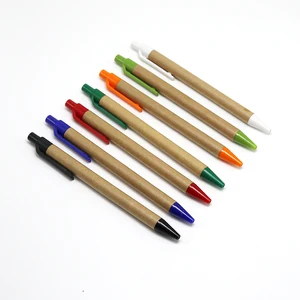 Cheap Manufacture Price Craft Paper Pen Plastic Clip ECO Friendly Promotional Ball Ballpoint Pen