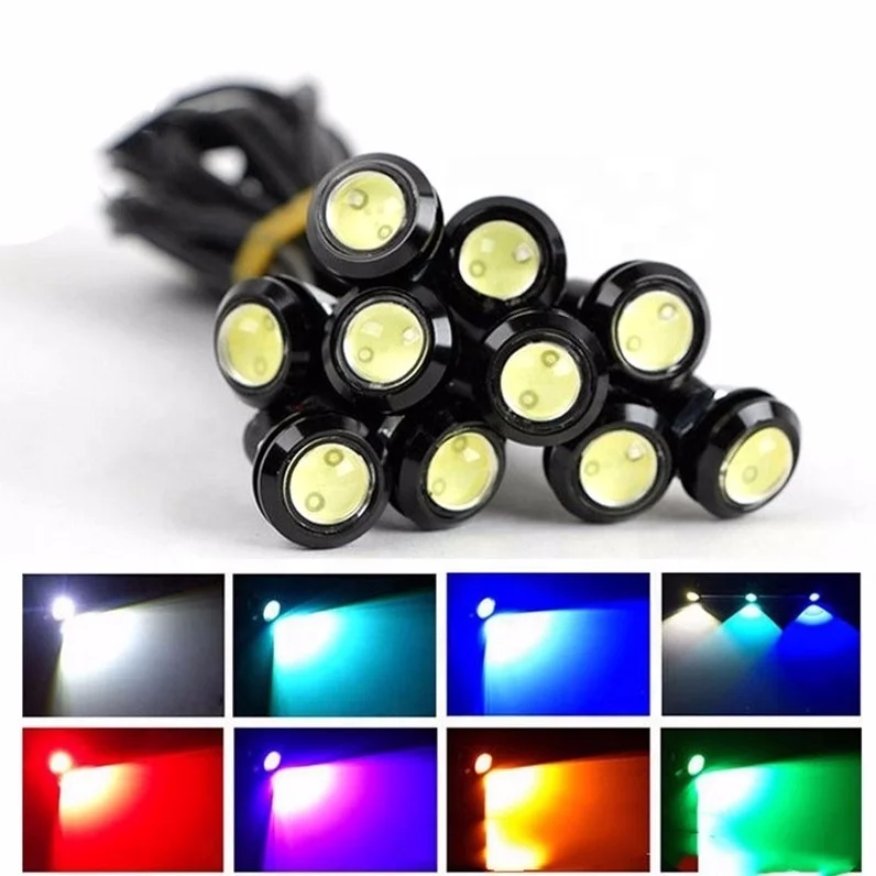 Наружный 12 В постоянного тока 3 Вт 18 мм Автомобильный светодиодный светильник «Орлиный глаз» красный/зеленый/синий/янтарный/белый