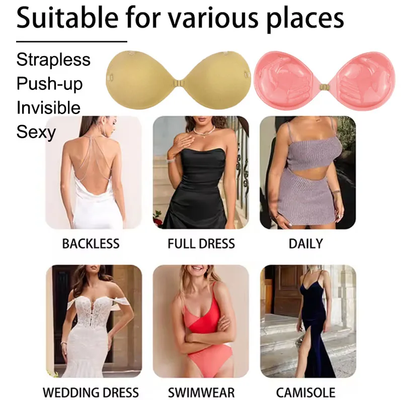Adhesive Push up Bra with Invisible Straps for Backless Outfits Silicone Nipple Bra Reusable Strapless Thick Nipple Tape| Alibaba.com Adhesive Push up Bra with Invisible Straps for Backless Outfits Silicone Nipple Bra Reusable Strapless Thick Nipple Tape| Alibaba.com