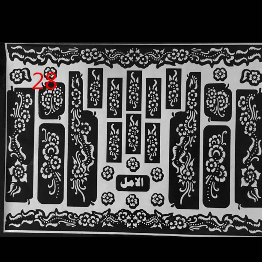 
 Пользовательские дешевые наклейки-трафареты для татуировок с хной для рук  