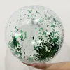 Ballon de plage gonflé à paillettes vert herbe de 30 cm