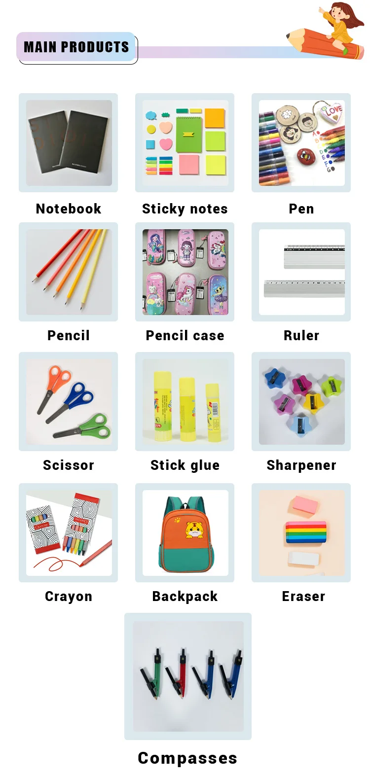 School Supply Kit Back To School Logo Personal Custom Art Sets Kids