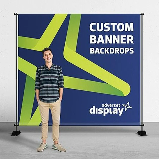 customize Aluminum trade show retractable heavy duty advertising backdrop with logo display stand step repeat banner stands