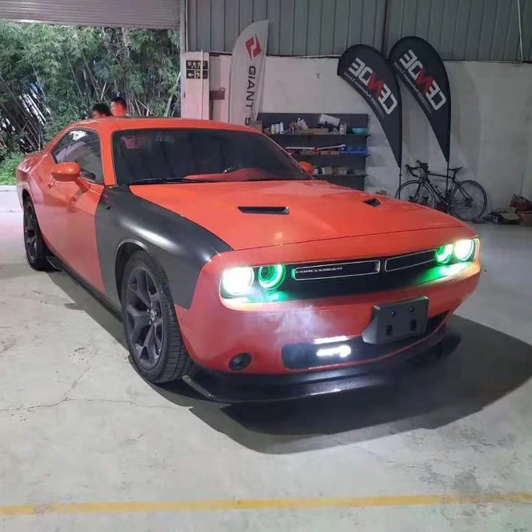 Carbon Fiber Front Lip Side Skirts Rear Diffuser For Dodge Challenger Front Splitter