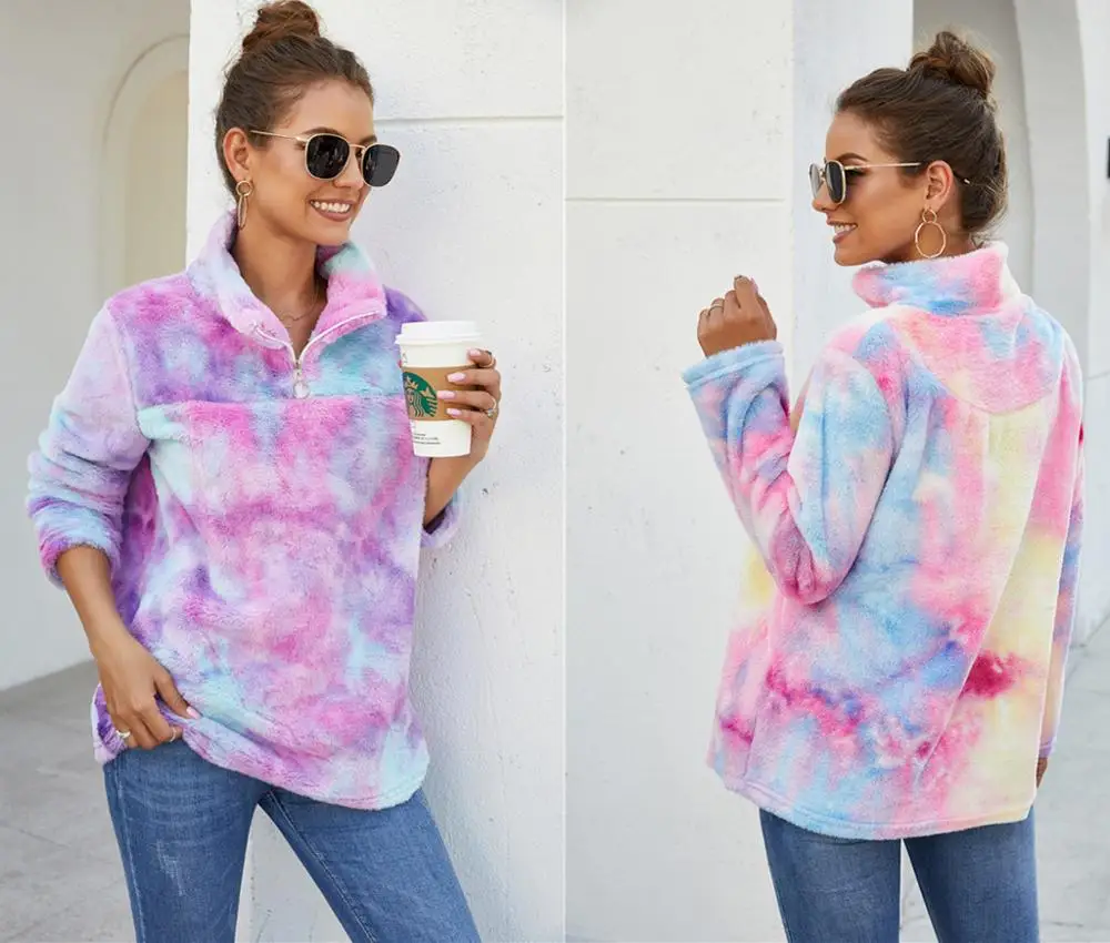 rainbow sherpa pullover