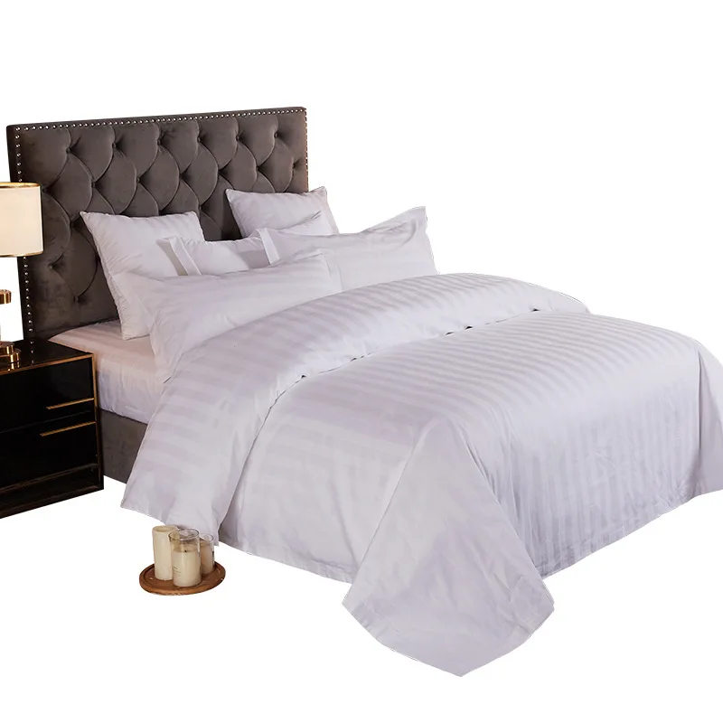 Комплект постельного белья размера «King-Size» из 100% хлопка с ручной вышивкой простыня для гостиниц белого цвета 300 ТК