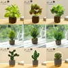 Simulación de plantas verdes en maceta, juego de 9 piezas c