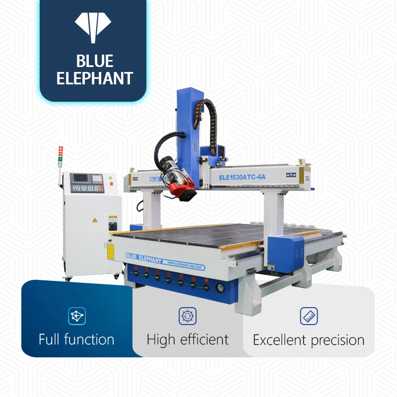 Blue Elephant CNC Wood 1530 ATC CMC 5x10ft 4 Axis Carving Sculpture Making Machine for Wood