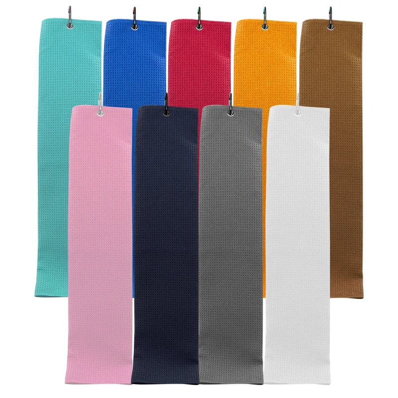 Free Sample Custom Cotton Microfiber Golf Towel Embroidery Golf Towel