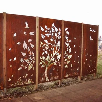 Metal Room Dividers Corten Steel Hollow Screen - Buy Steel Screen Panel 