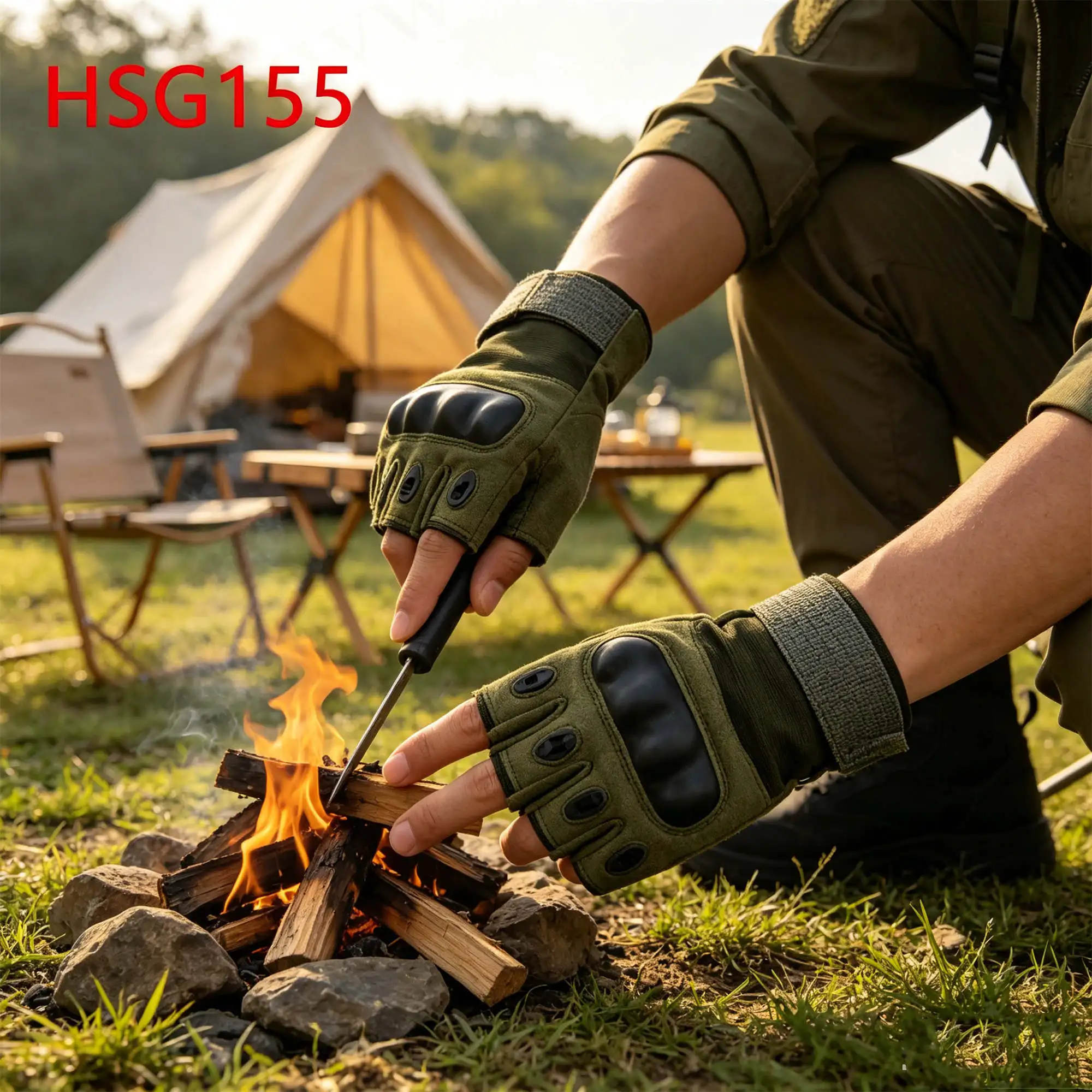 ZYF,EDC Daily Carry Precision Feel Green Tactical Gear Gloves Hard Shell Knuckle Protection Combat Training Gloves HSG155