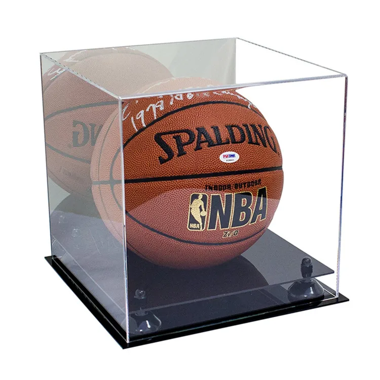Custom Square UV Protected Clear Storage Case Golf Baseball Basketball Football Soccer Transparent Cube Acrylic Ball Display Box