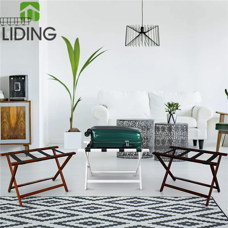 
Вешалка для багажа из натурального бамбука для отелей, Вешалка из бамбукового материала, складная вешалка для хранения багажа 