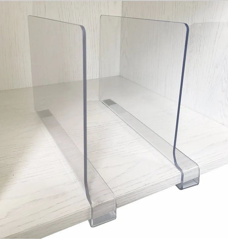 Factory Wholesale Price Clear Acrylic Shelf Dividers Closets Shelf