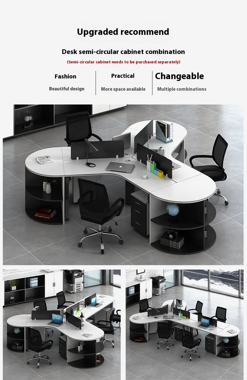 New Customizable Office Furniture Creative Staff Table Desk Office Modular Clerk Workstation 120 Degree L Simple Modern