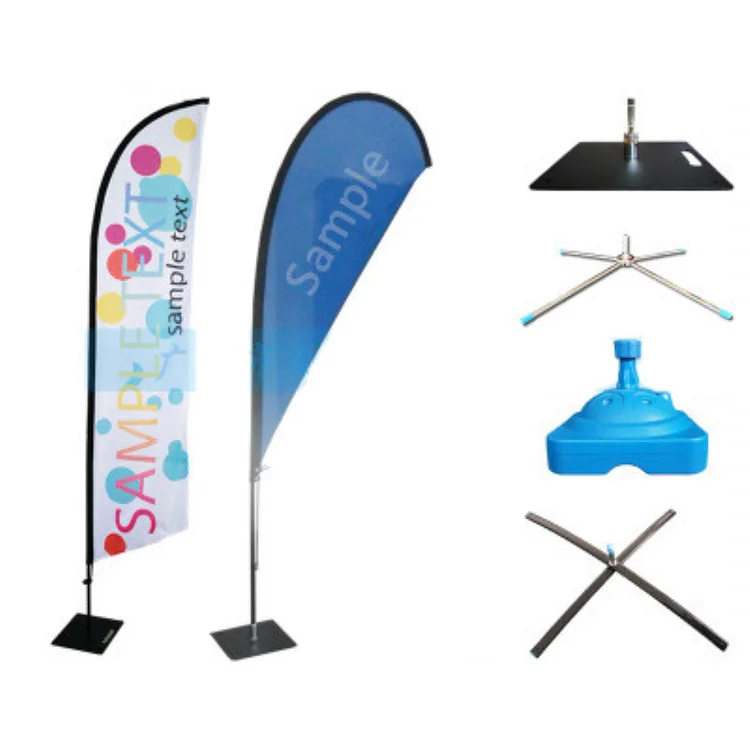 Manufacturer Beach Feather Flag Banner Custom TearDrop Advertising feather Fiberglass beach Flag Pole