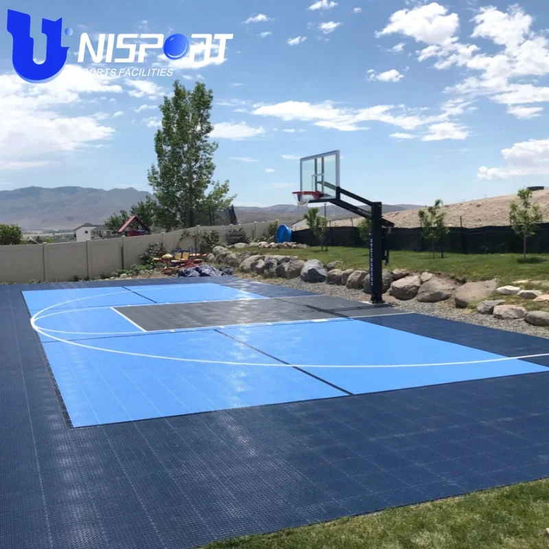 2025 FIBA Modular Outdoor Noise Reduction Plastic Flooring Mat Tiles Material Price Cost Backyard 3x3 Basketball Court Flooring