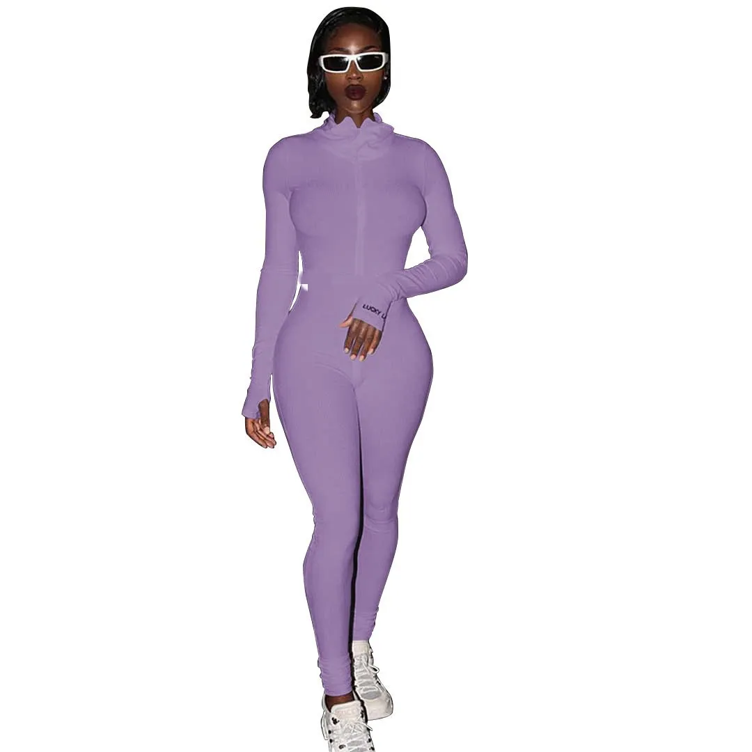 Purple jumpsuit long sleeve Clearance