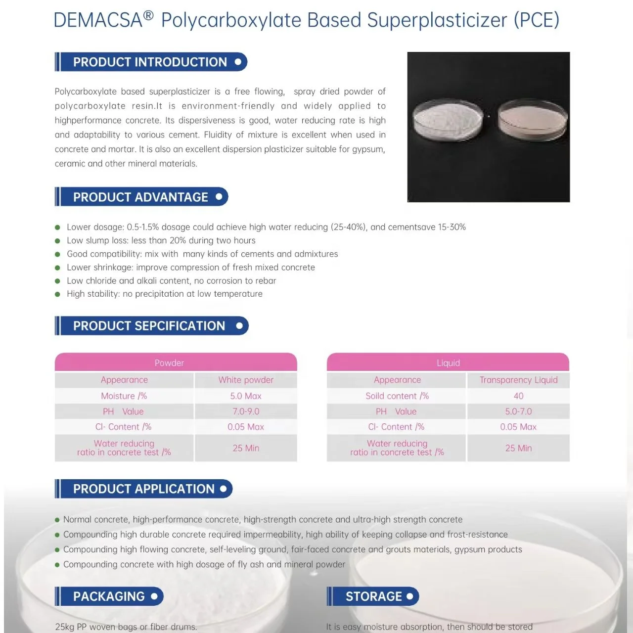 工厂价格DEMACSA P-121C PCE粉末混凝土外加剂Pce聚羧酸减水剂减水粉| Alibaba.com