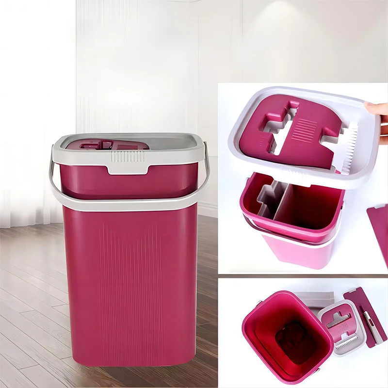 Hand-Free Rotating Mop with Automatic Squeeze Bucket for Household Cleaning