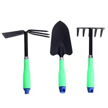 Comfortable plastic handle 3 pcs Gardening Hand tool set Shovel rake Rugged and durable flower planting tool