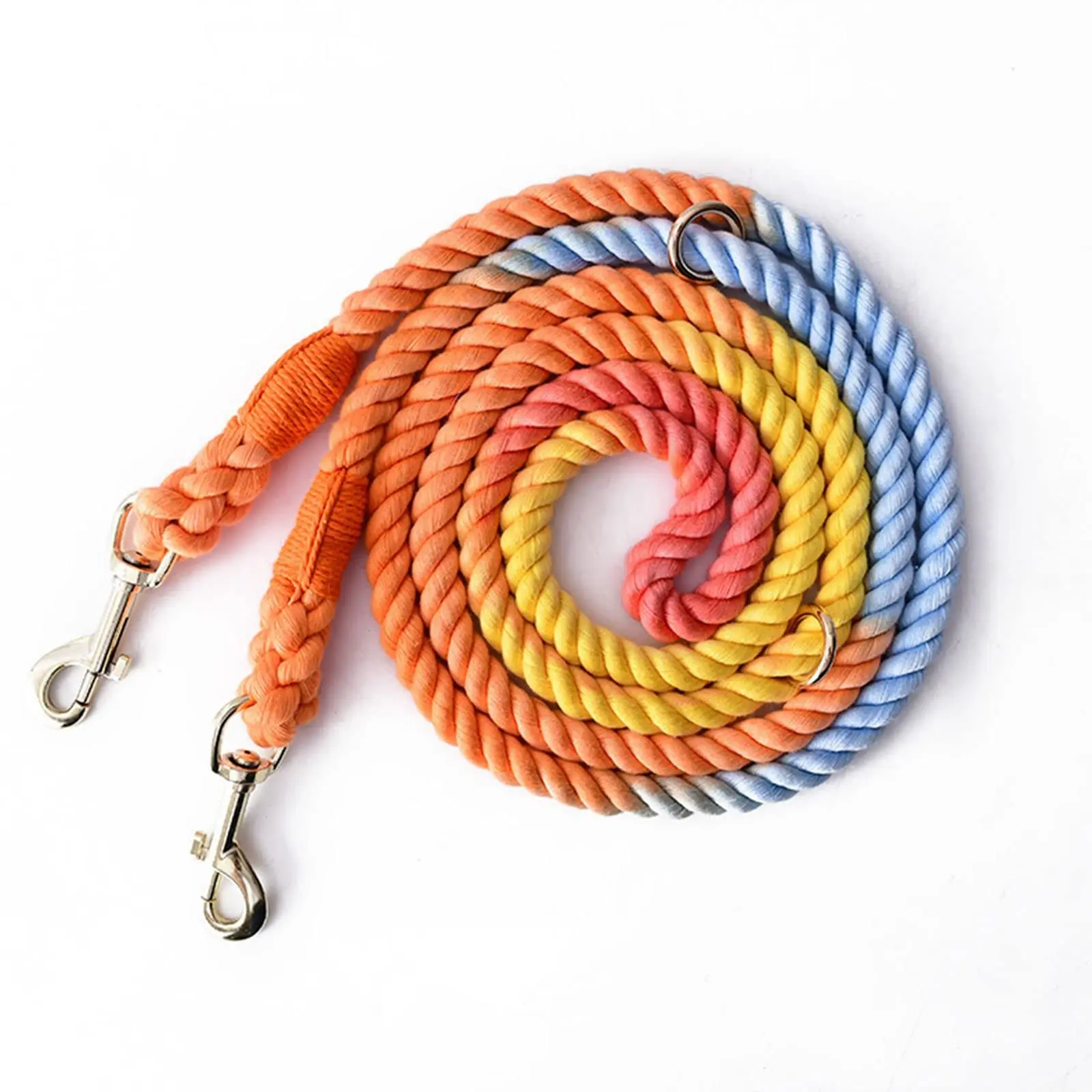 Luxury Long Over The Shoulder Lead Ombre Braided Cotton Rope Handsfree